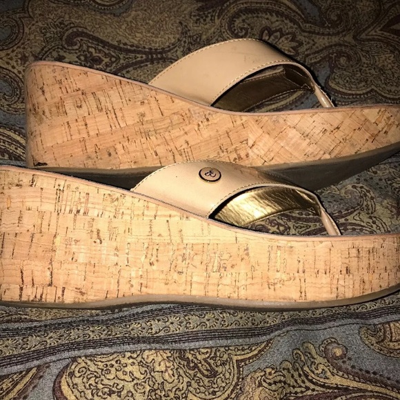 Sam Edelman Romy Cork Wedge Sandals 10 - Picture 6 of 8
